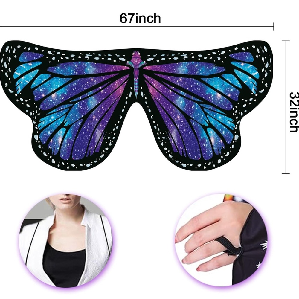 Butterfly Costumes for Women - Double-Sided Cape for Adult Halloween Costumes - Picture 4 of 6